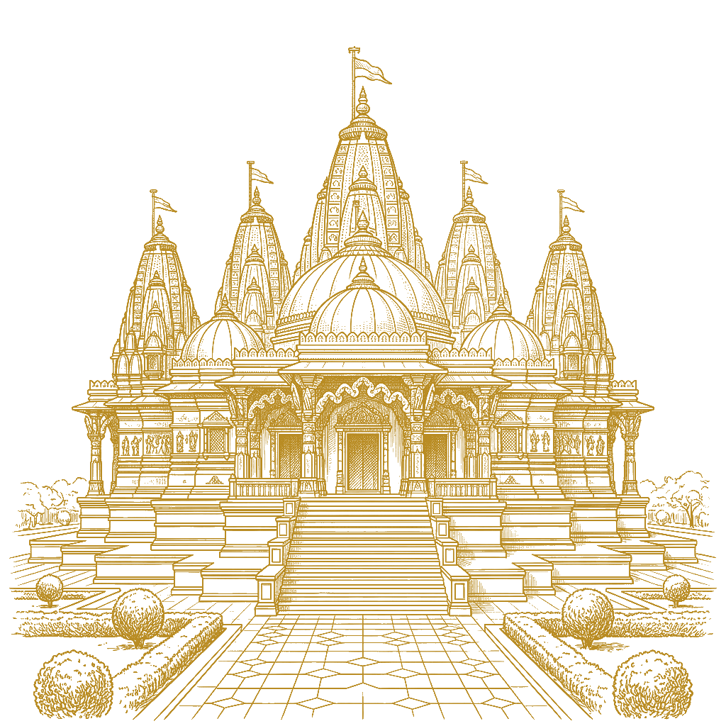 Mandir Sketch Watermark